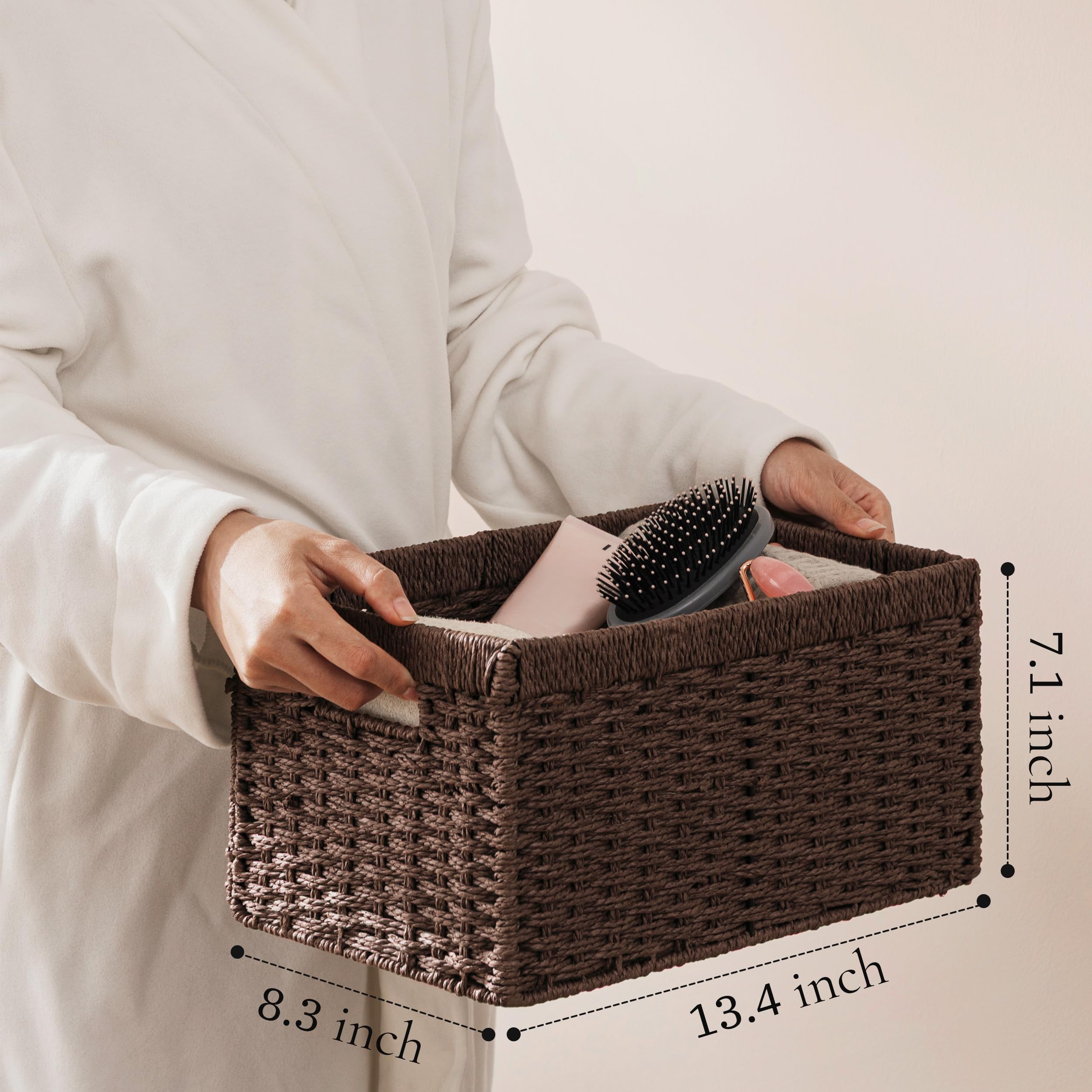 UBBCARE wicker basket folded flat for compact storage