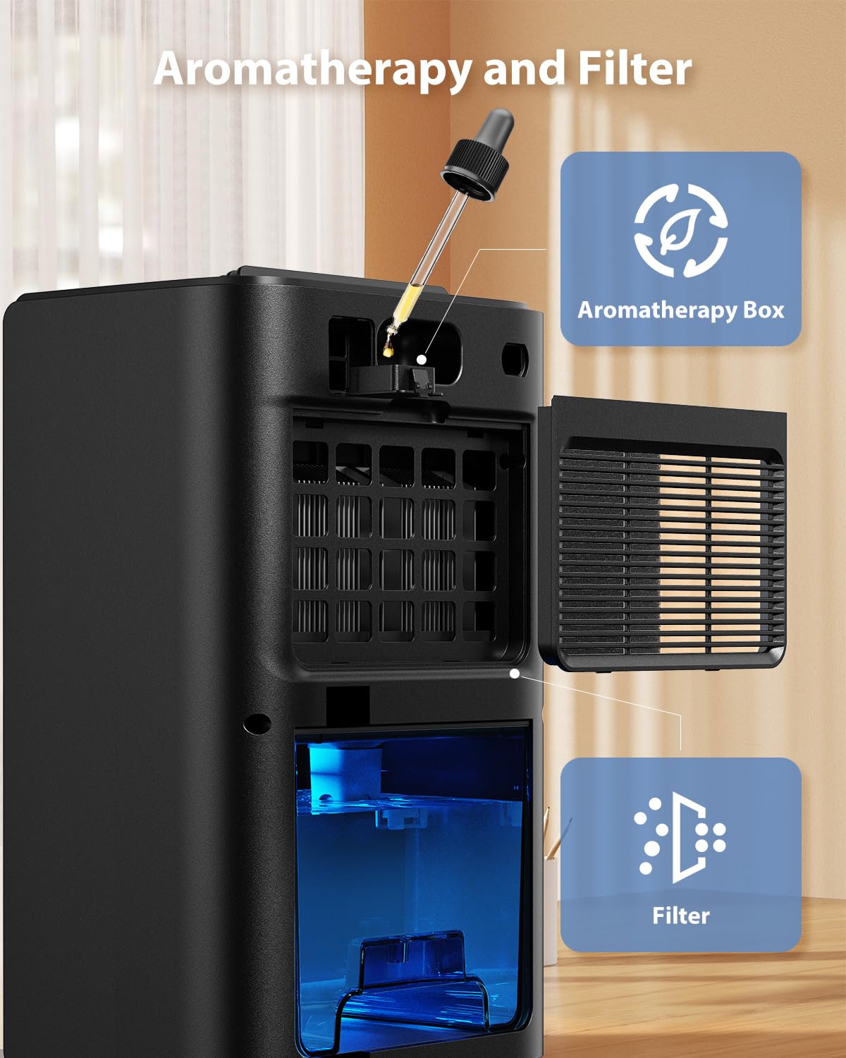 UBBO dehumidifier with seven-color ambient light enhancing room atmosphere