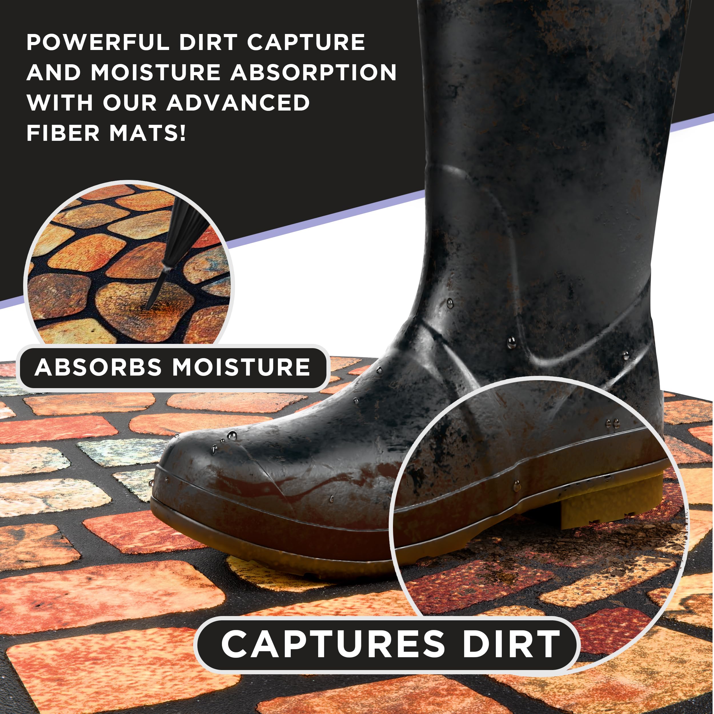ubdyo dirt-trapping mat with textured surface keeps floors cleaner