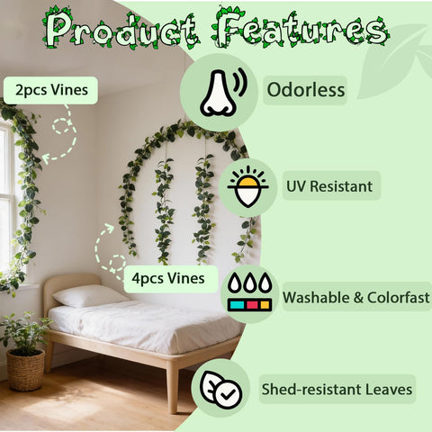 Ucky 24ft ivy garland, great for backdrop and table styling.