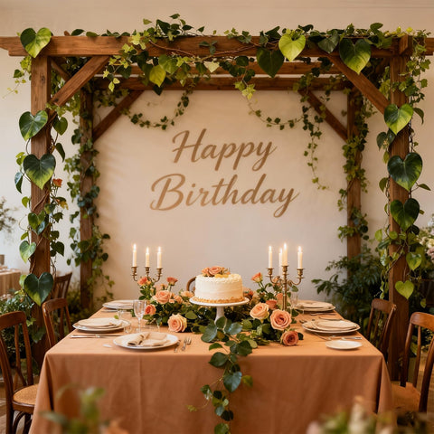 Ucky flexible rattan vines, shapes easily for weddings or parties.