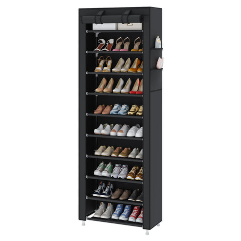 UDEAR 10-tier rack with dustproof cover keeps shoes neatly organized