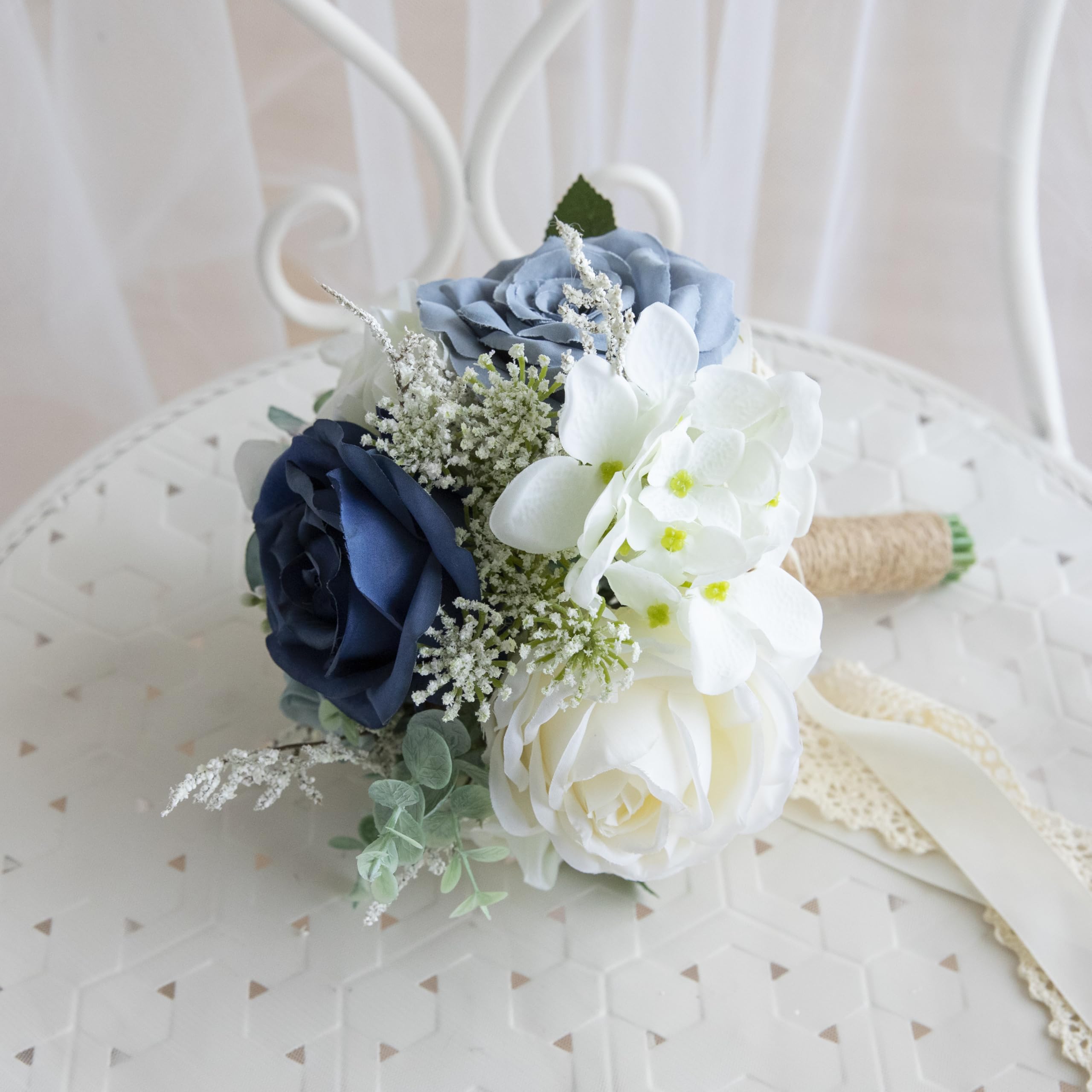 Udoula uses silk and plastic for a durable, lifelike bouquet.