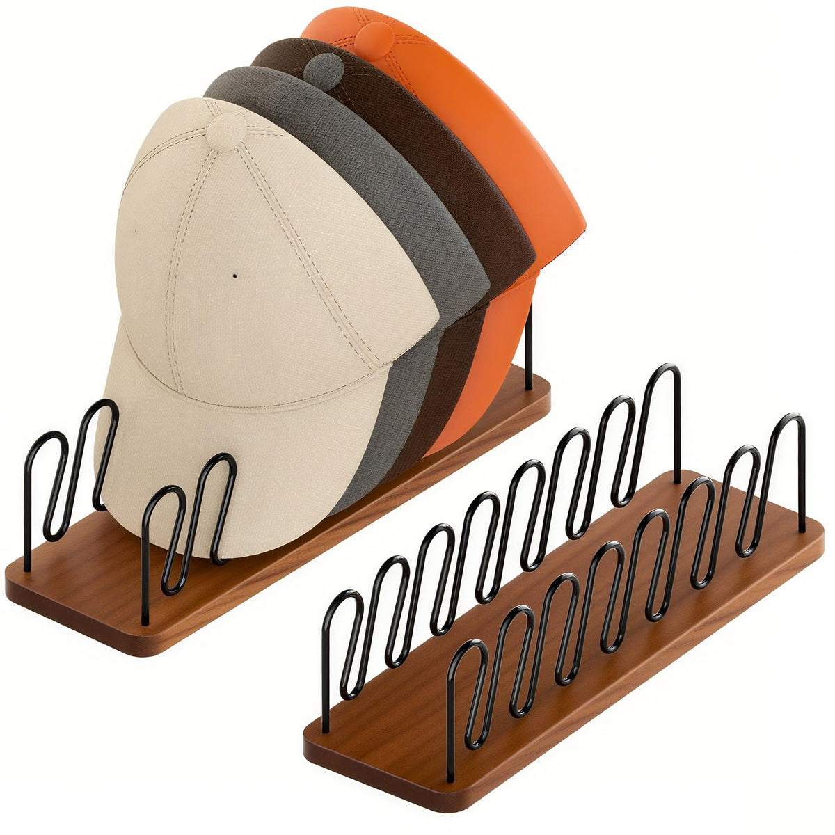 UdoUto hat organizer 2-pack holds 14 caps neatly for clutter-free storage.