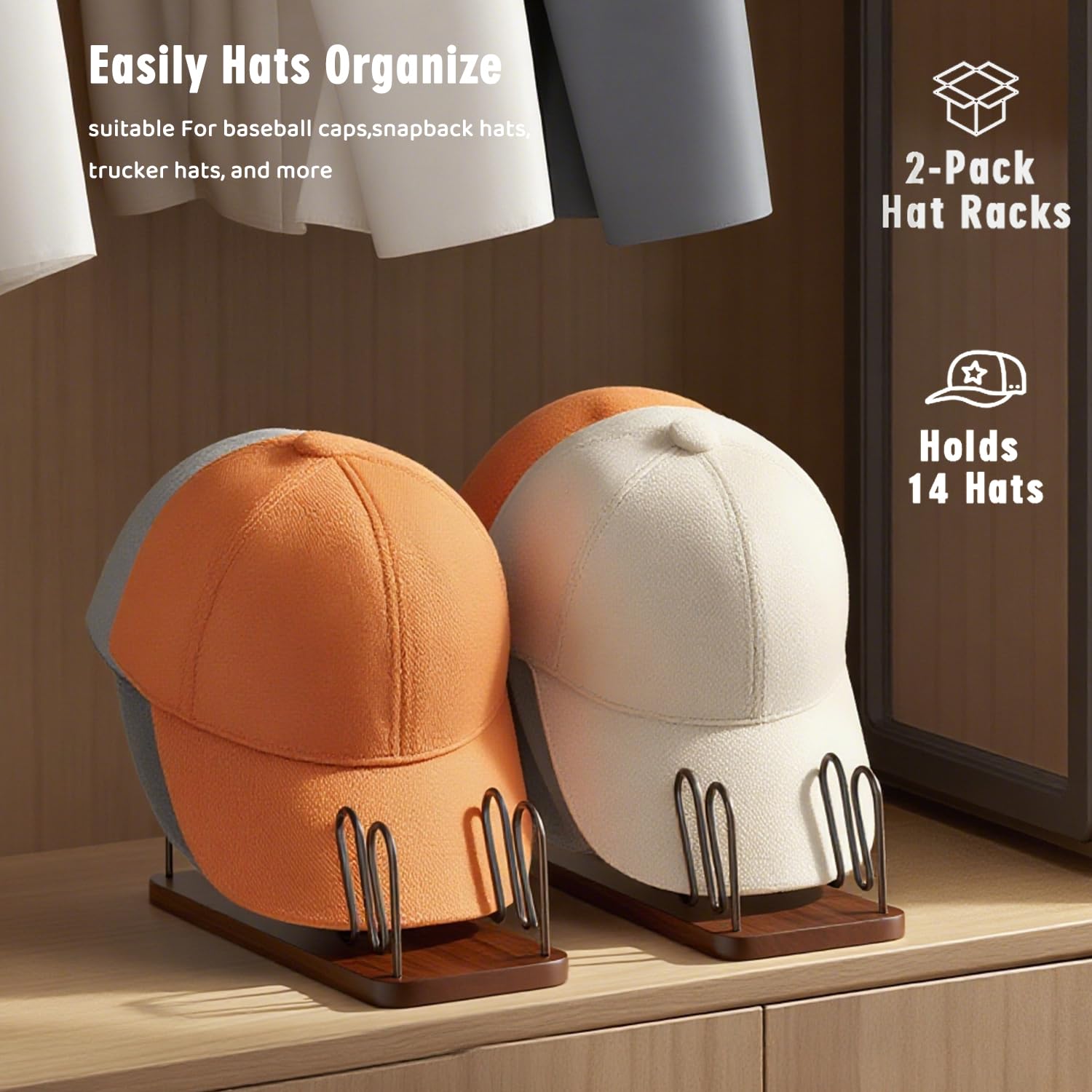 UdoUto wood and metal rack shows assembly-free setup on a shelf.