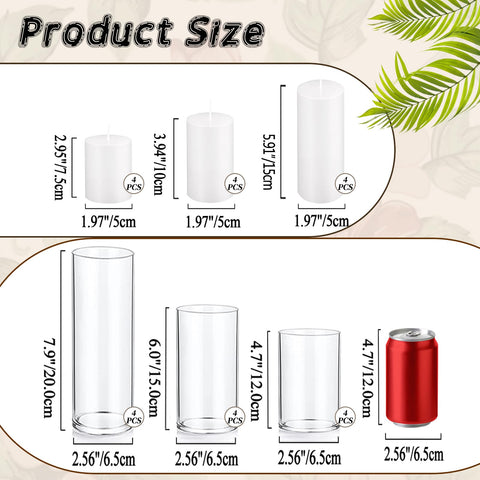 UDU white pillar candle, 5.9in height, creates inviting glow.