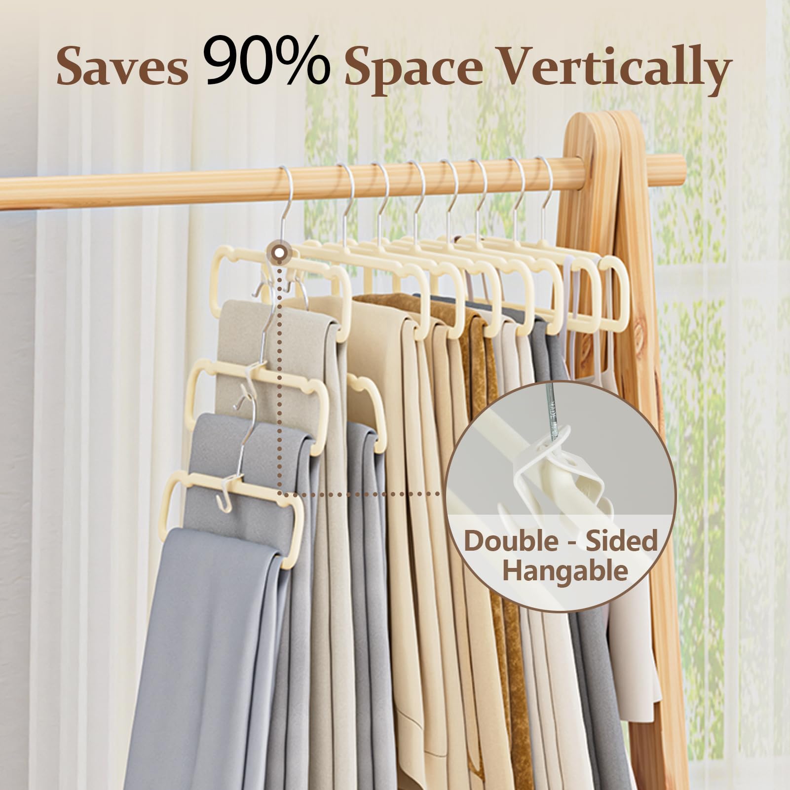 UEAKPIC Velvet Felt Hangers with 360° swivel hook for easy wardrobe access