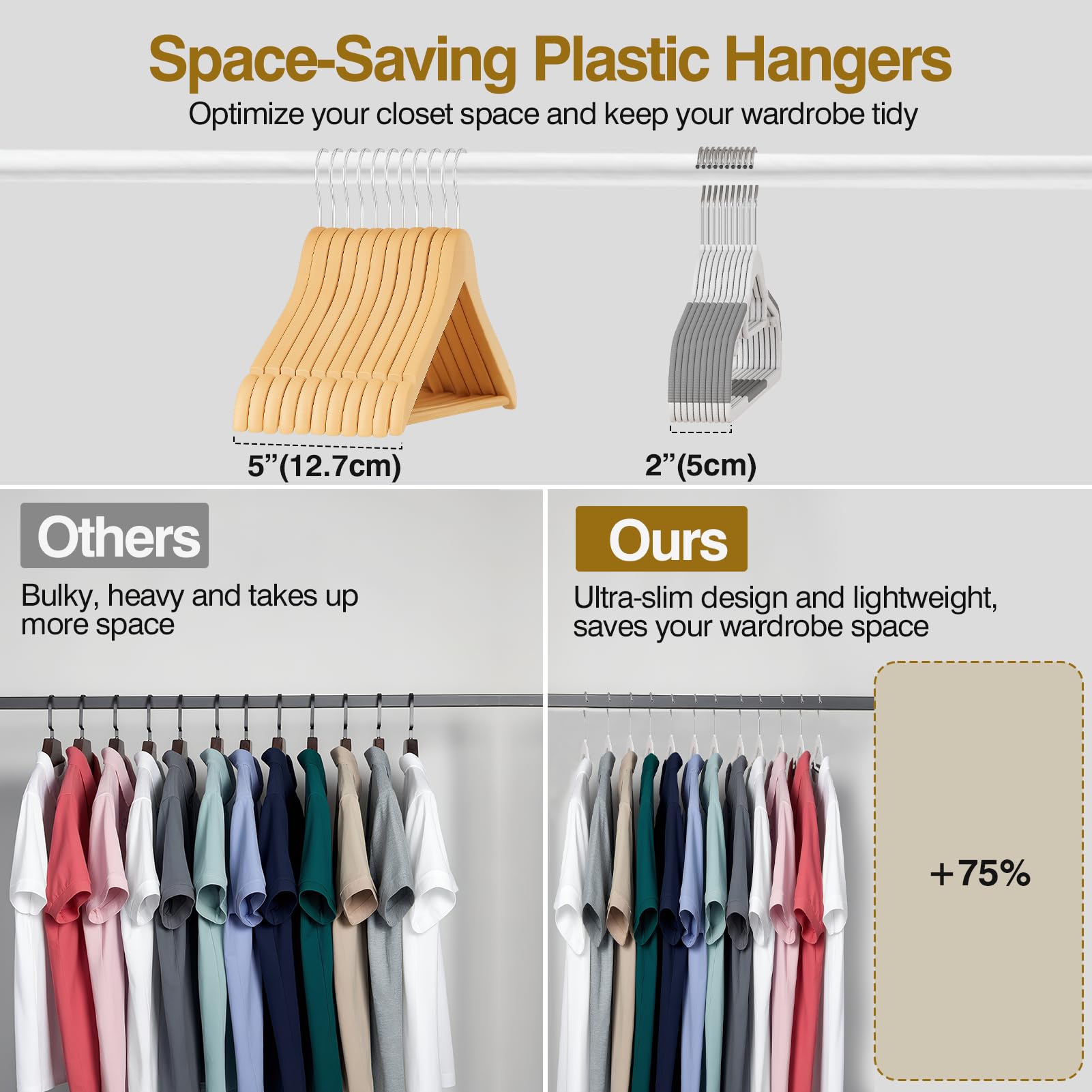 UEAKPIC multifunctional hangers for suits, shirts, pants, scarves.