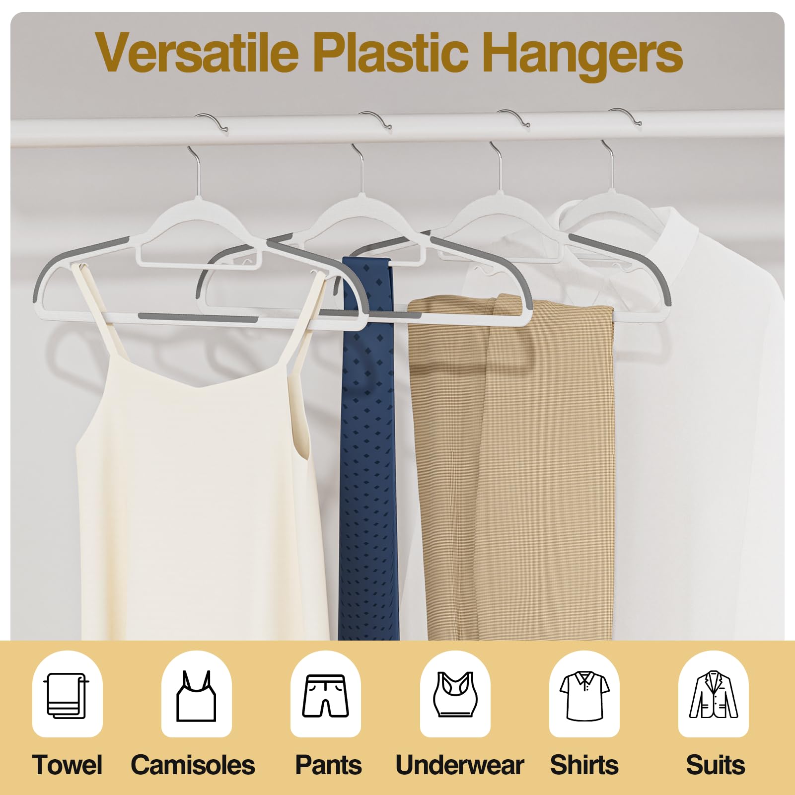 UEAKPIC side hooks and center bar organize lingerie and ties.