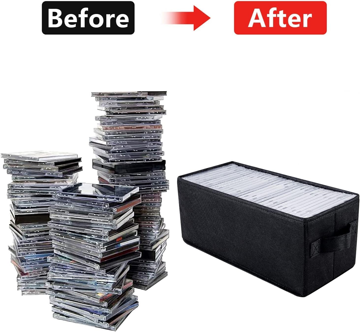 UENTIP CD storage box with handles for easy transport around the home