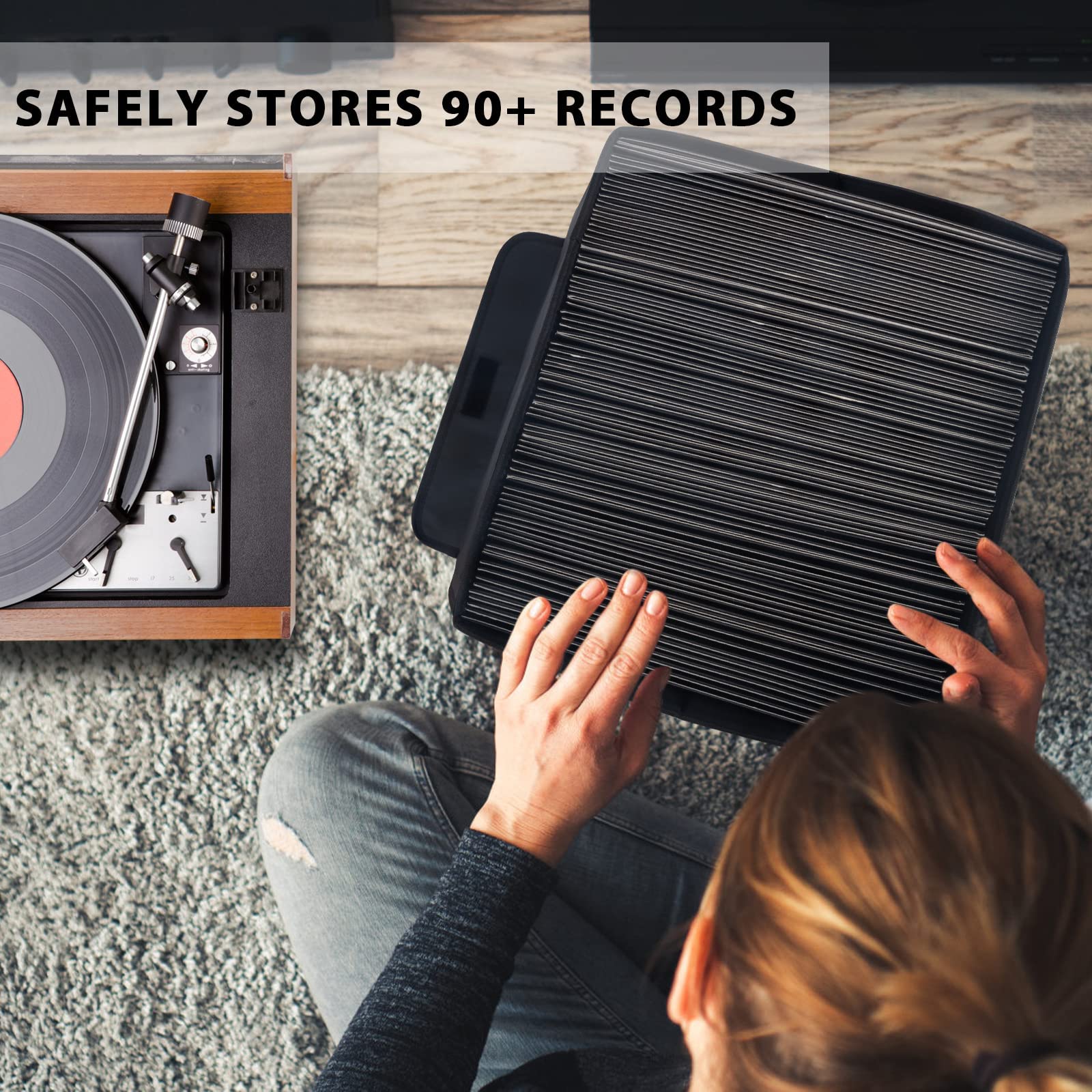 UENTIP vinyl storage box folded flat for compact storage and easy setup.