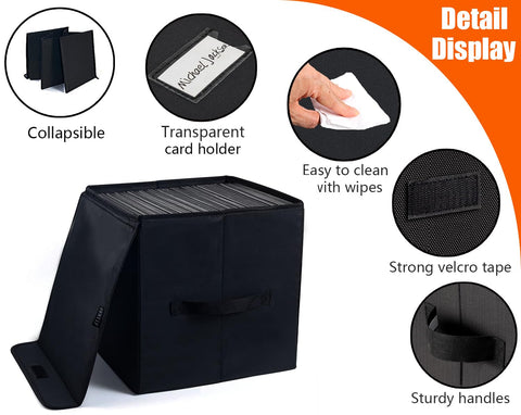 UENTIP sturdy cardboard construction protects records during transport and stacking.