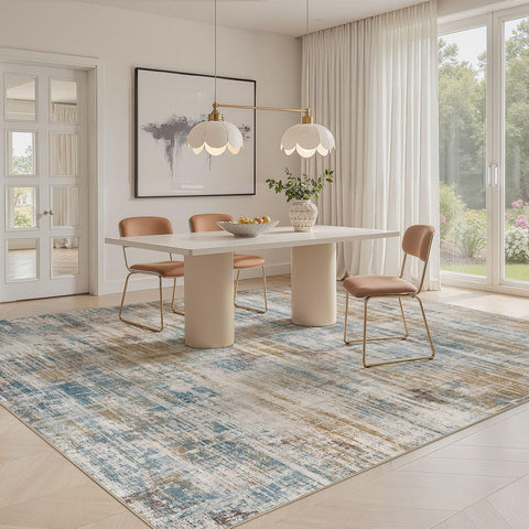 UERMEI non-slip-backing rug offers stable grip for busy rooms