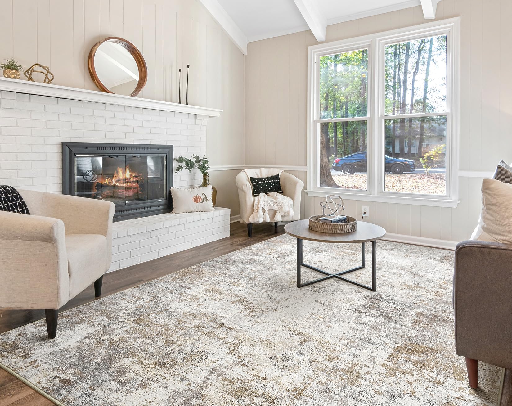UERMEI durable rug with reinforced edges to reduce shedding