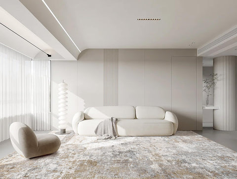 UERMEI living room rug with neutral abstract design for modern decor