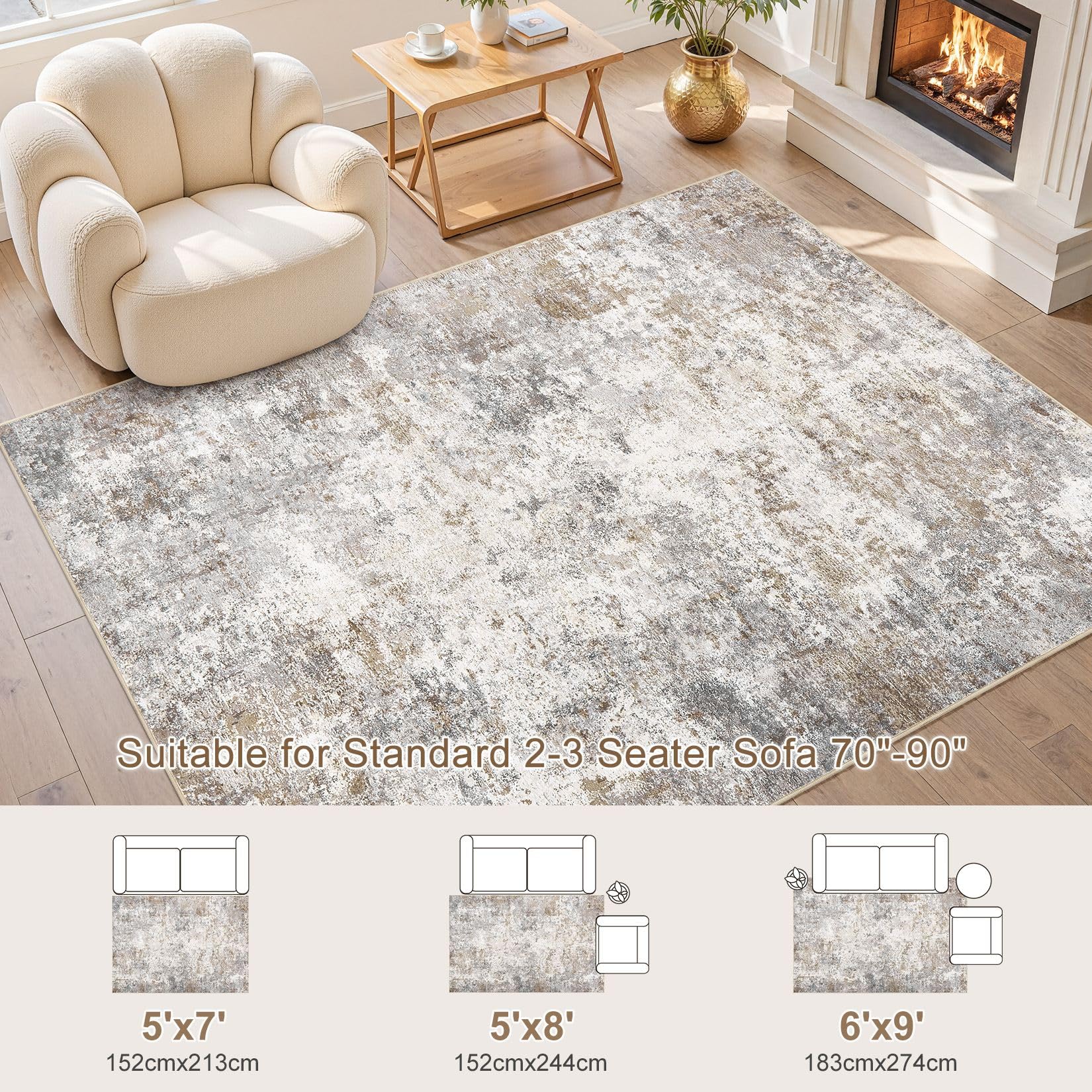 UERMEI washable rug demonstrates easy-cleaning surface for busy homes