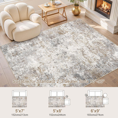 UERMEI washable rug demonstrates easy-cleaning surface for busy homes