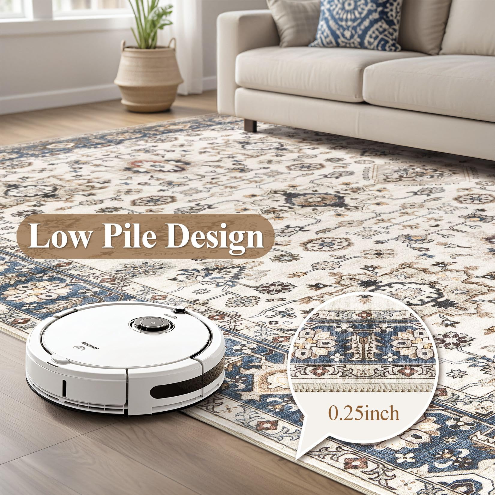 UESRUGS blue color variant rug blends with coastal-inspired spaces