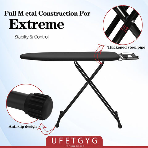 UFETGYG ironing board offers 7-height options for ergonomic comfort.