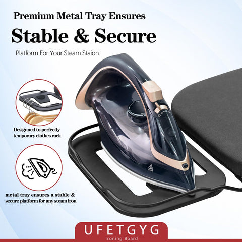 UFETGYG iron rest provides safe space for hot irons.