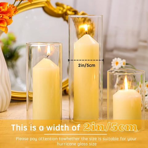 UGBEM ivory pillar candles on mantel display for timeless decor