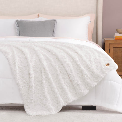 UGG Adalee white throw complements beds and couches with neutral chic.