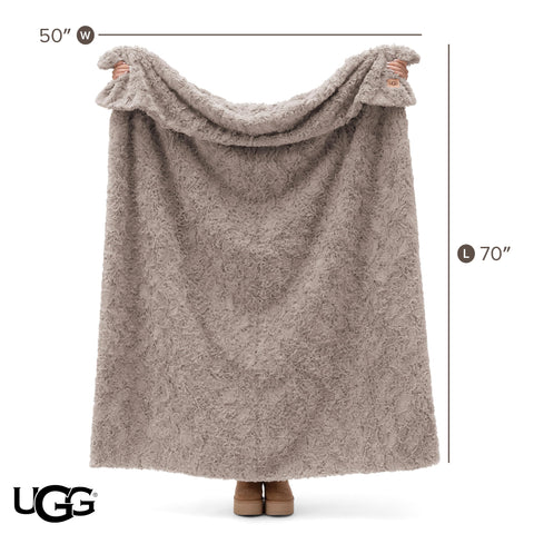 UGG Adalee machine-washable throw stays plush after washes