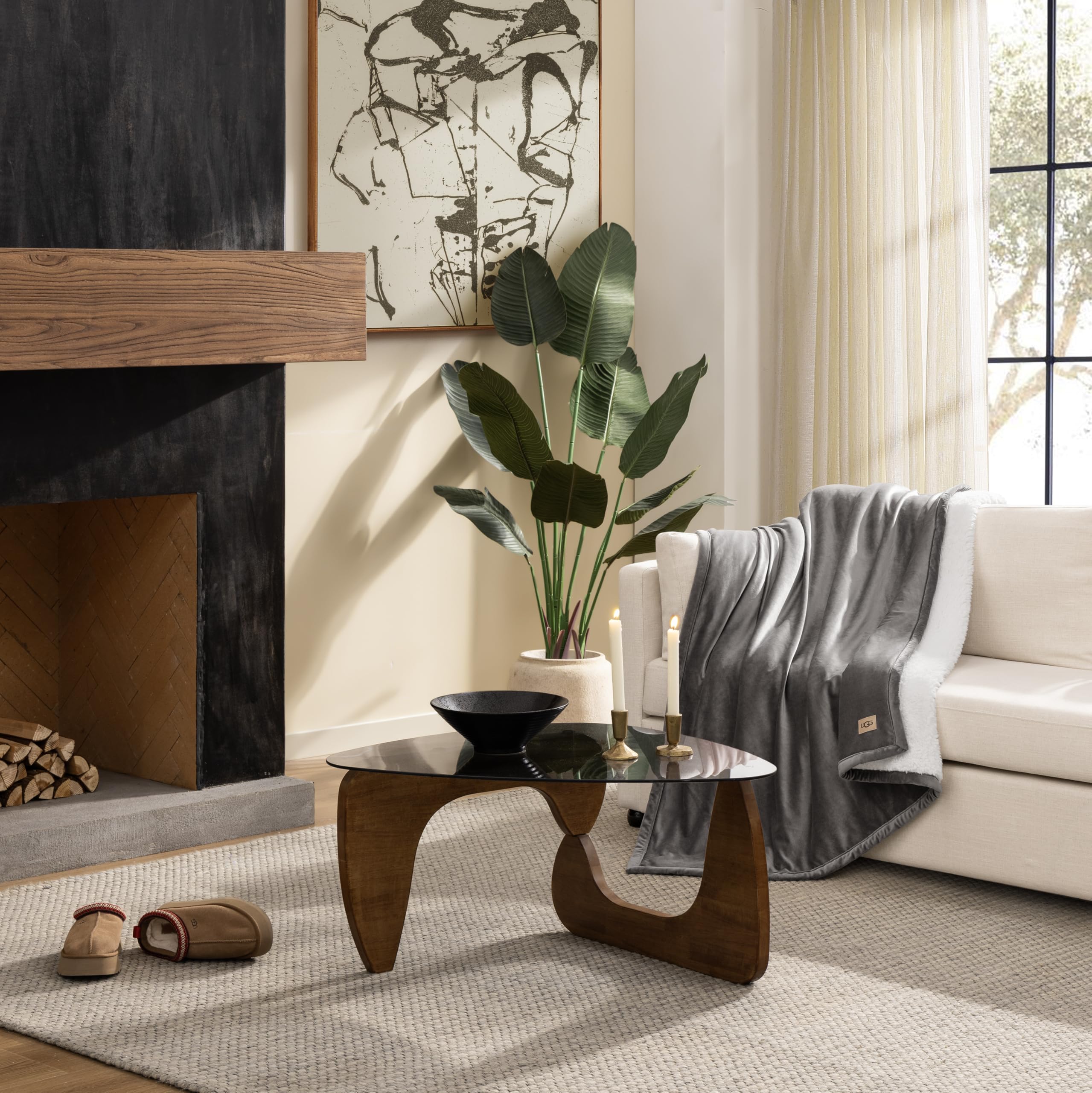 UGG Bliss Throw Blanket back fluffy side highlights cozy texture