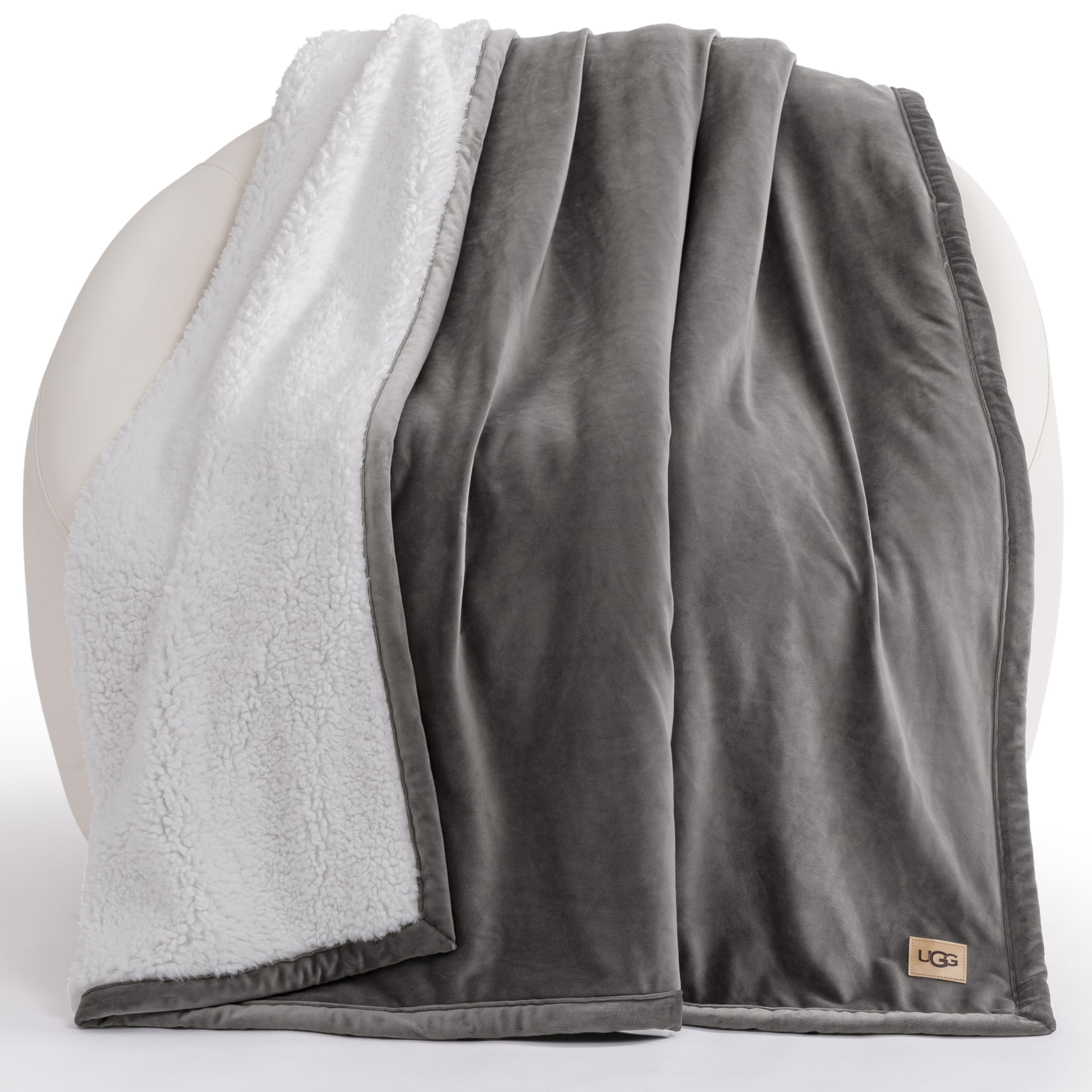 UGG Bliss Throw Blanket front fleece close-up showing plush warmth for bed or couch
