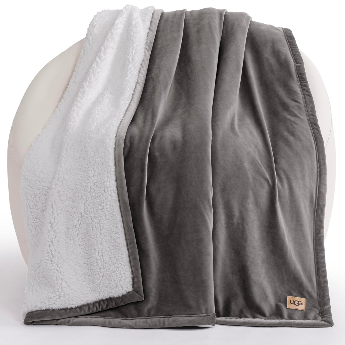 UGG Bliss Throw Blanket front fleece close-up showing plush warmth for bed or couch