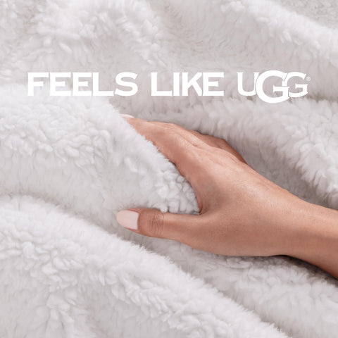 UGG Bliss Throw Blanket oversized 50x70 inches enhances living room or bedroom.