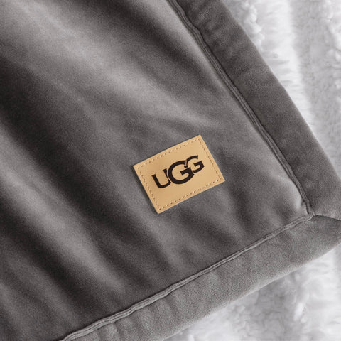 UGG Bliss Throw Blanket reversible design shown with two textures