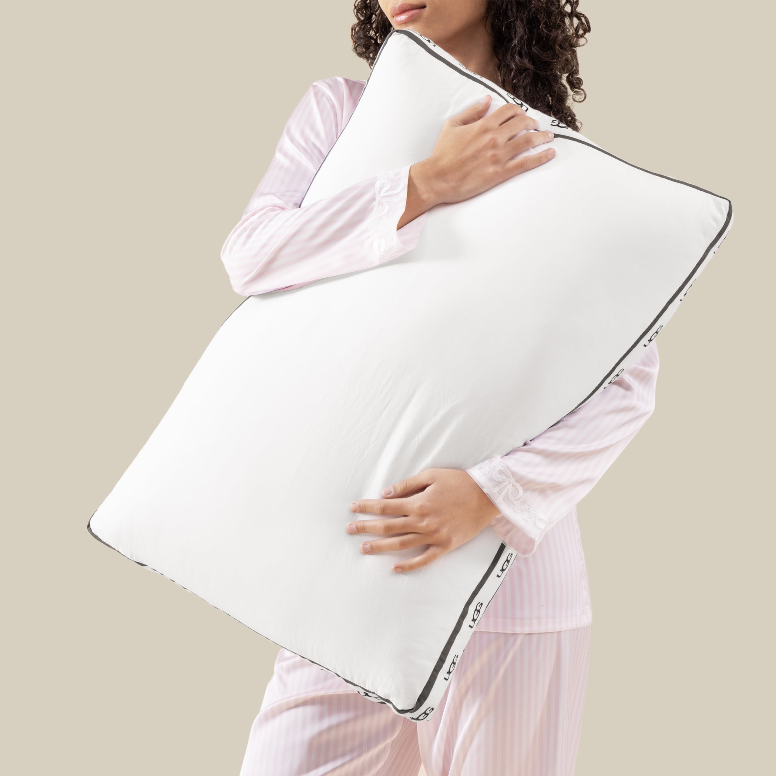 UGG Devon pillow cover shows breathable fabric for cooler, more comfortable nights.