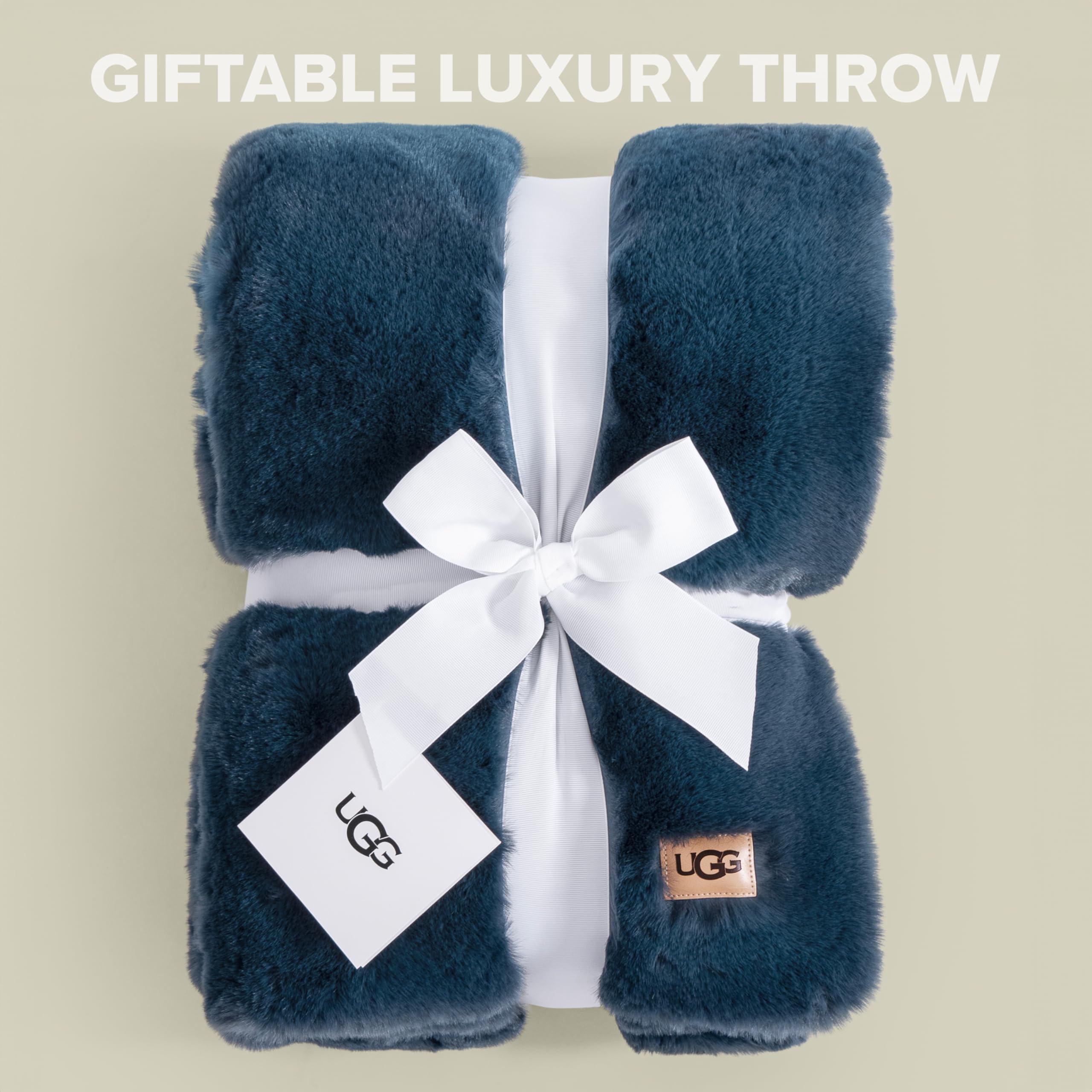 UGG Euphoria indigo blue 50x70 throw, perfect for couch layering and cozy movie nights