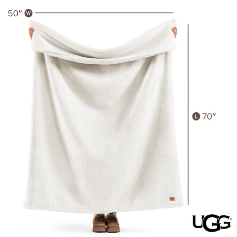 UGG Euphoria throw closeup proves durable machine-washable care for busy homes