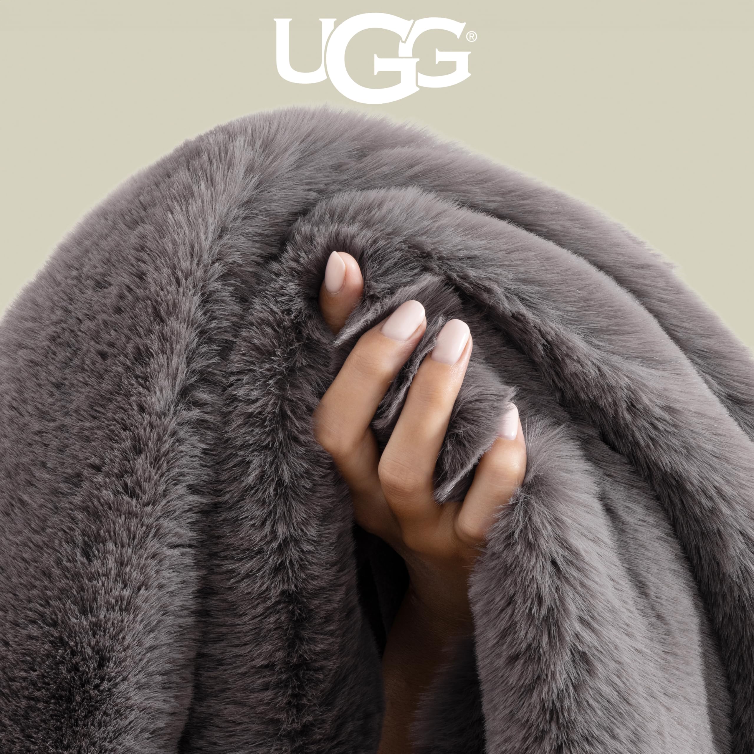 UGG Euphoria throw charcoal grey color complements modern and minimalist interiors.