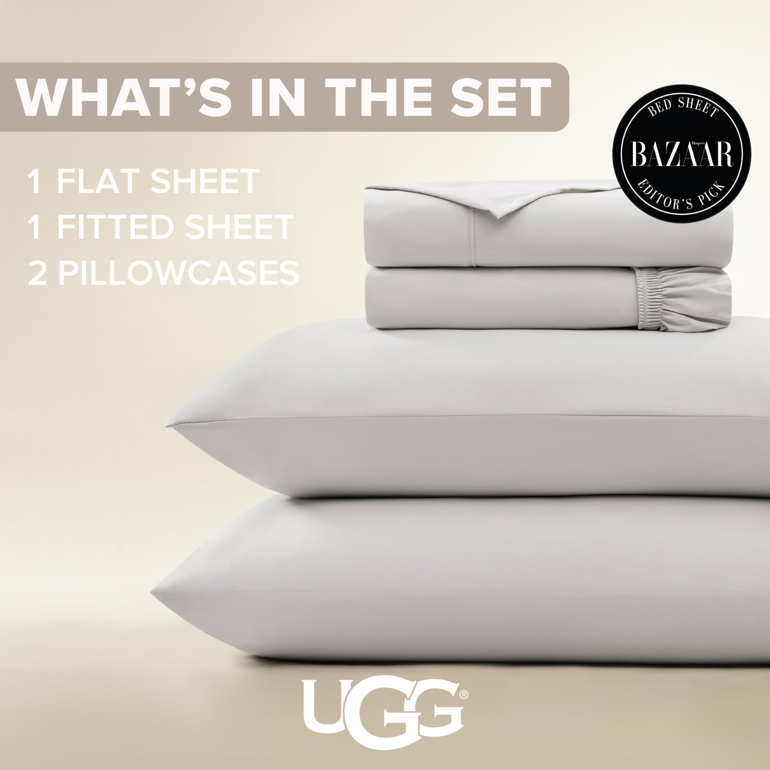 UGG Hedi King Sheet Set two pillow shams for a coordinated, hotel-like look