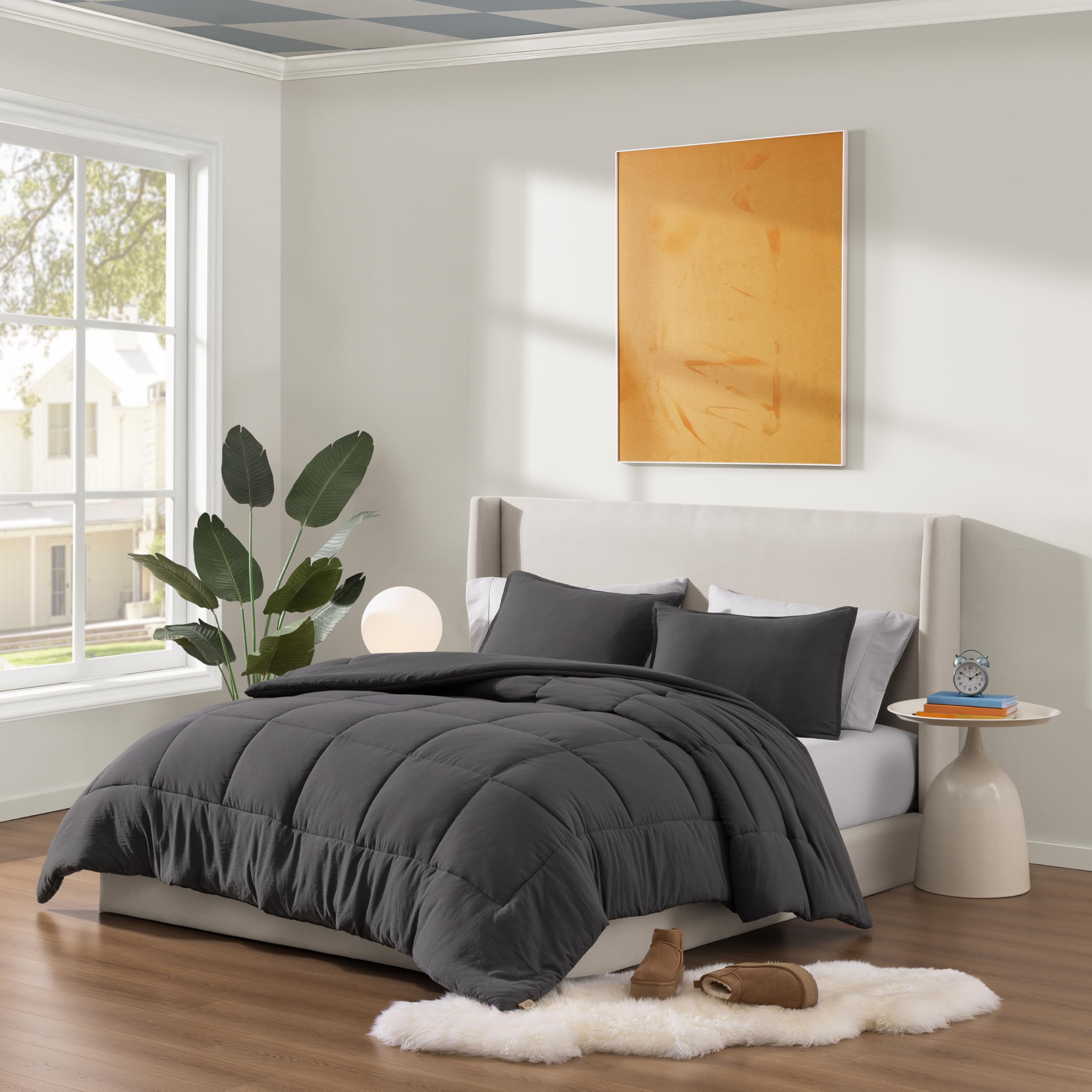 UGG Leonora 90x90 comforter fits full/queen beds.