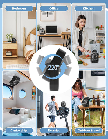 UHUZZ Cruise Fan compact, travel-ready design fits stateroom desks and shelves.