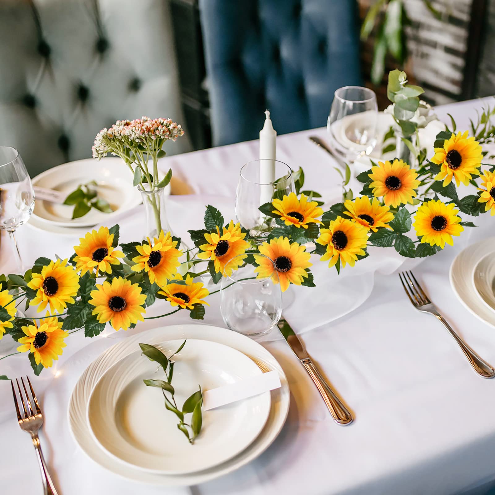 Uieke baby shower display sunflowers brighten tables and photos