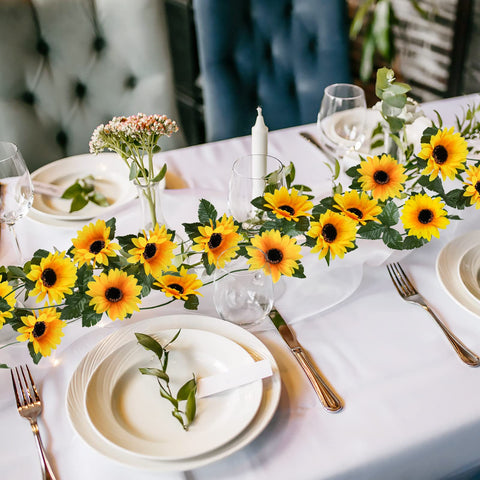 Uieke baby shower display sunflowers brighten tables and photos