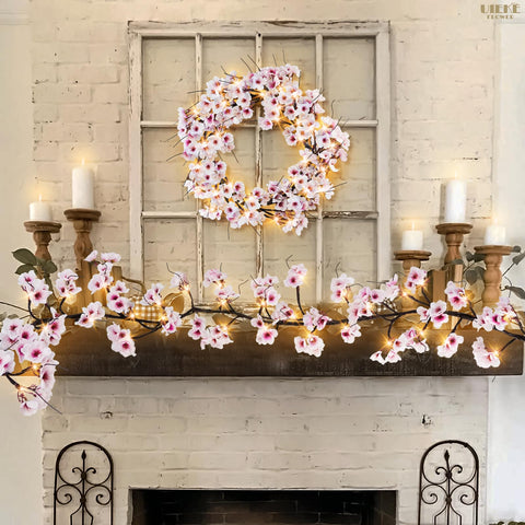 Uieke bendable branches let you shape the garland around mantels or chandeliers.