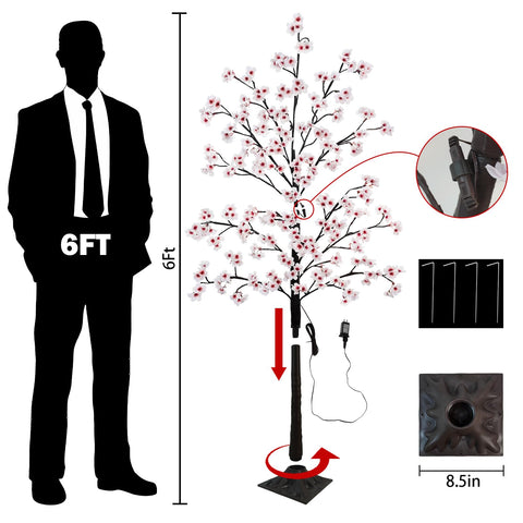 Uieke Cherry Blossom Tree pink-white blossoms glow softly for gatherings.