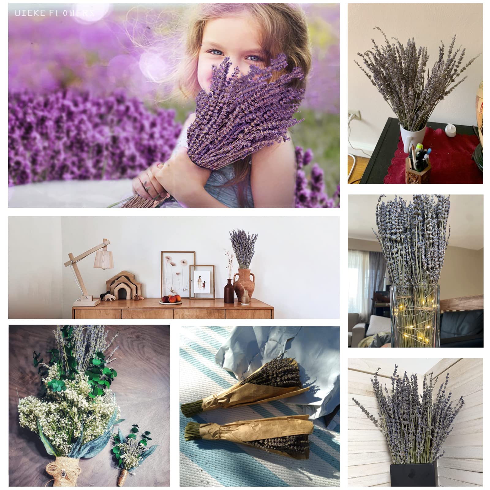 Uieke lavender bundle in a vase adds vibrant purple accent and calm ambiance