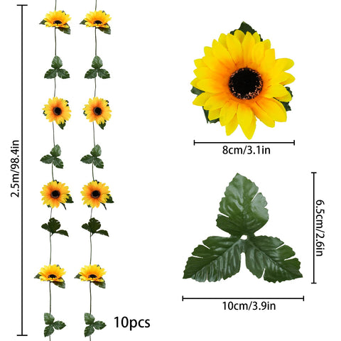 Uieke sunflowers garland close-up showcases craftsmanship and vibrant color