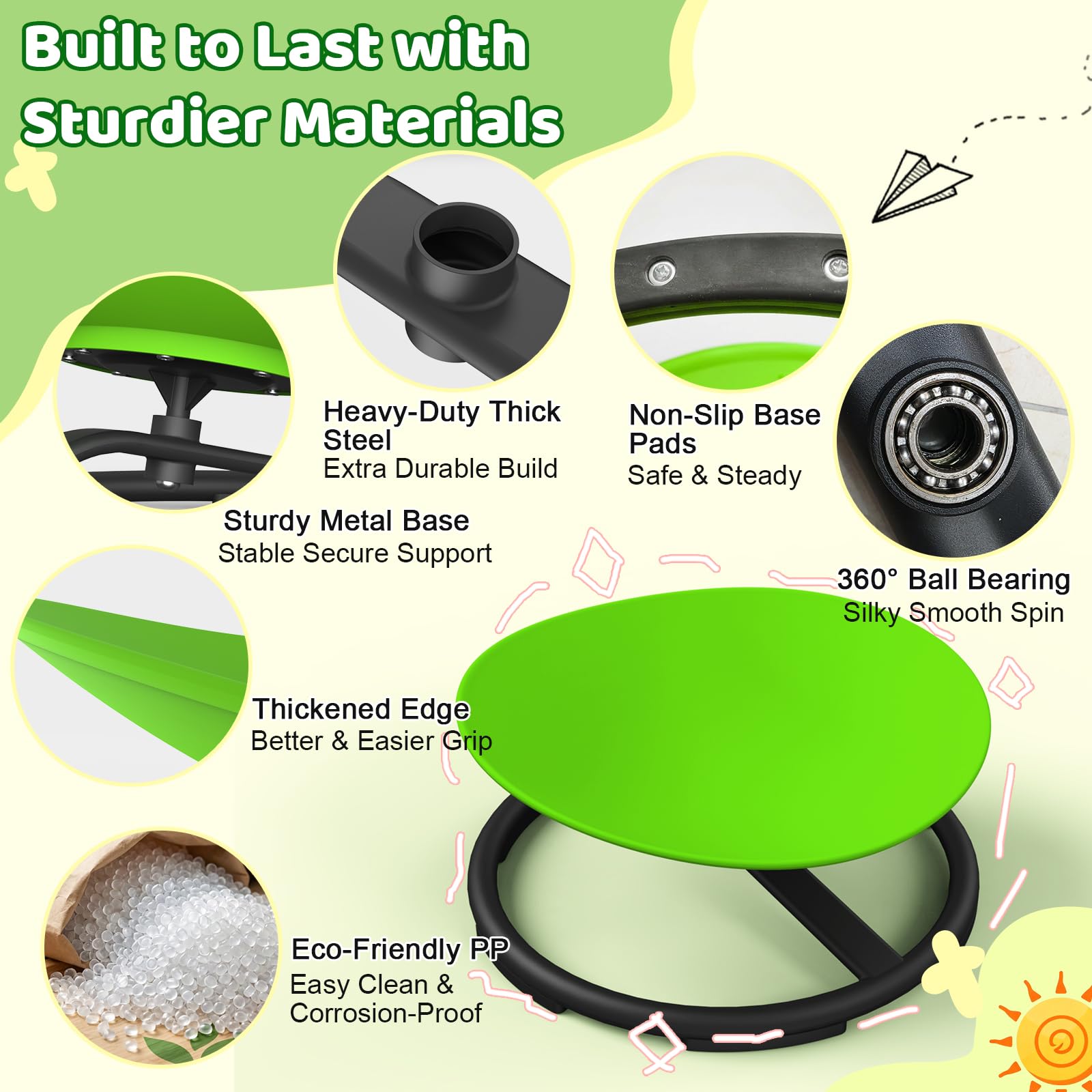 UIIKOLB eco-friendly PP surface is easy to wipe clean