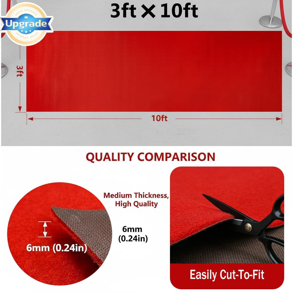 Uimiduosoy 425gsm premium felt base provides durable, reusable flooring for repeated celebrations.