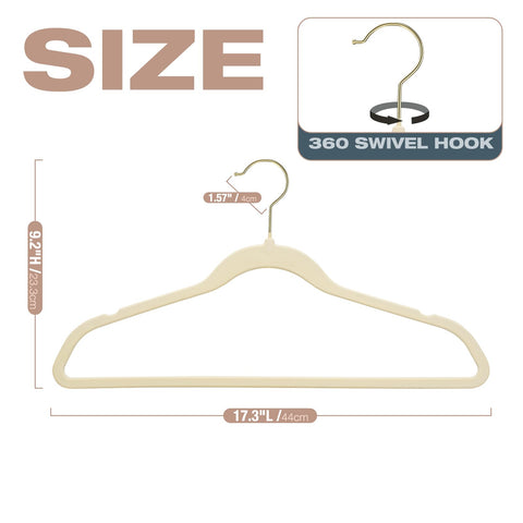 Uinicor hanger with 360-degree gold hook for easy hanging from any angle.