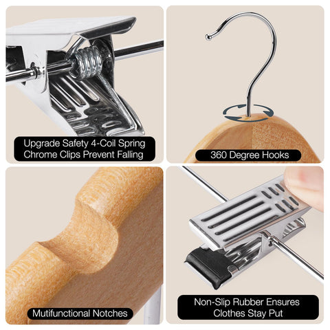Adjustable clip pants hanger by Uinicor supports diverse garments