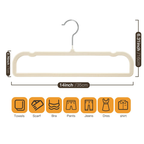 Uinicor beige velvet hangers blend with any closet decor